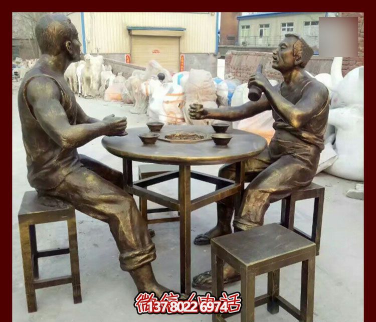 傳承文化，融入雕塑，銅雕人物給你一個古典的庭院別墅